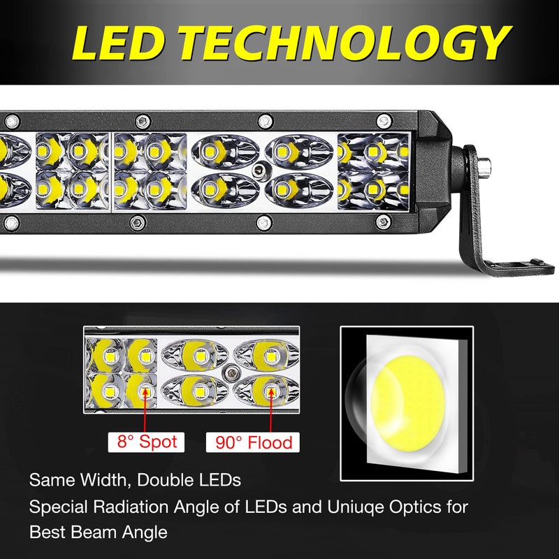 AKD Part Slim LED Light Bar 30 Inch, AKD Part 252W Super Slim Offroad Driving Light Spot Flood Combo Ultra Slim Grille Bumper Light for Trucks UTV SUV Toyota Chevy Ram Subaru RZR Roof - Image 3